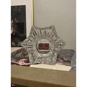 Mikasa "Diamond Fire" Votive Candle Holder Clear Glass 6 Point Star Ribbed